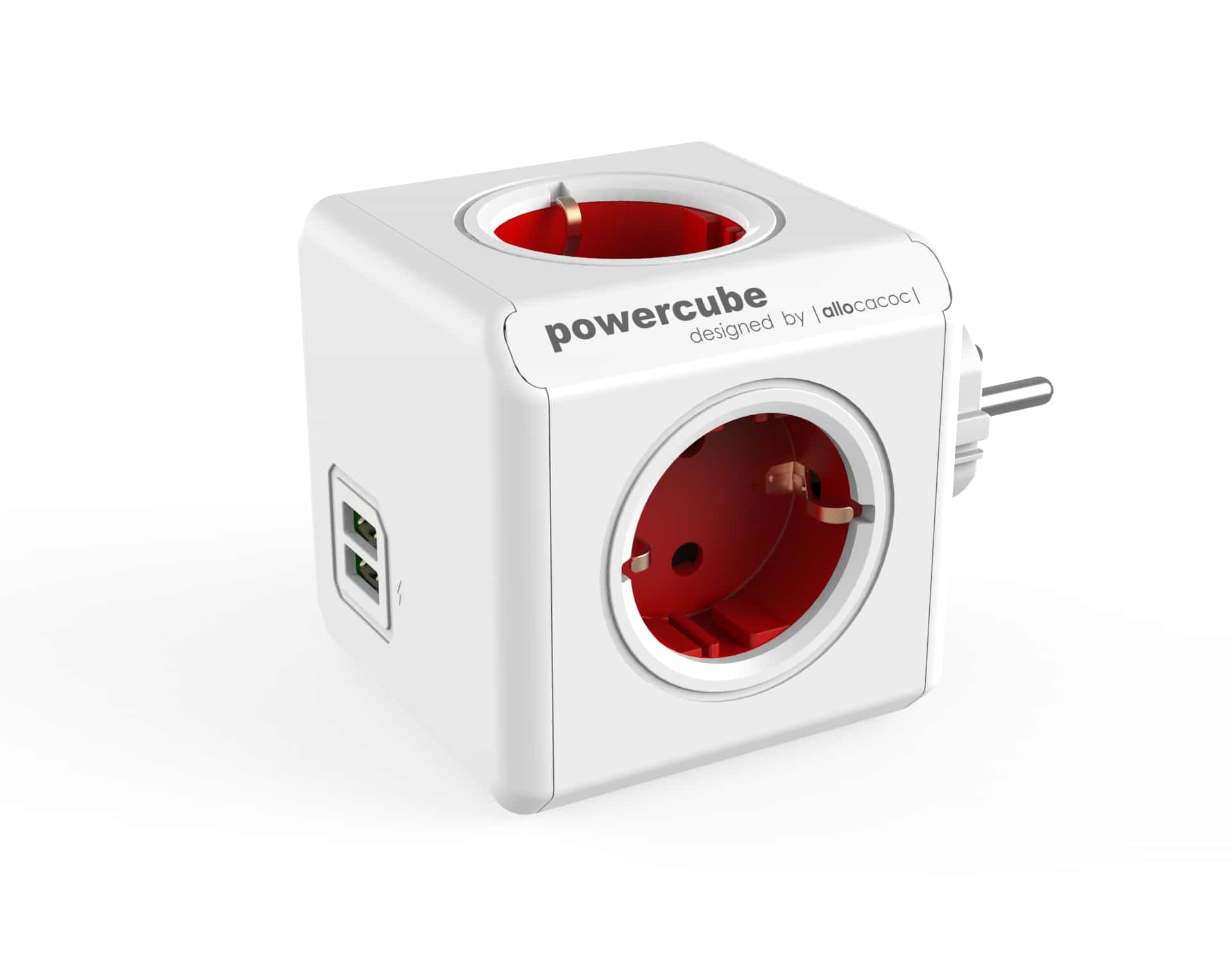 Allocacoc (1202RD/DEOUPC) PowerCube Original USB 4xšuko+2USB 5V/2.1A