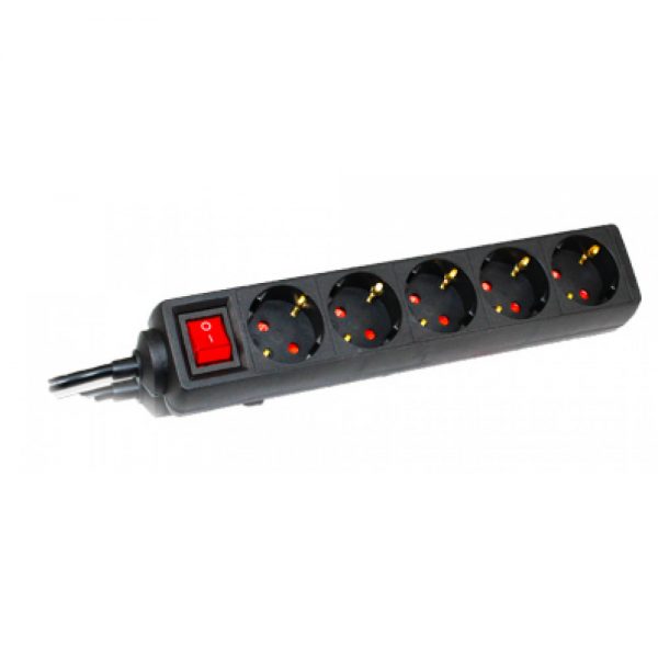 COMMEL Produžni kabl 5 utičnice sklop 16A 3500W crna 3m H05VV-F 3G1,5