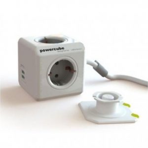 Powercube produžni 4xŠuko+2USB-5V2.1A,1.5m, siva