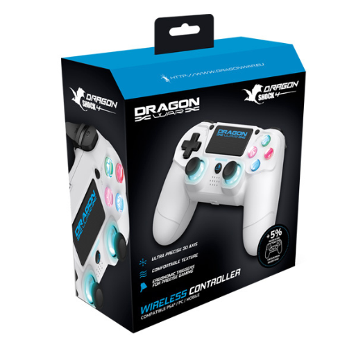 PS4 DRAGON SHOCK 4 Controller Bežični Beli - Slika 2