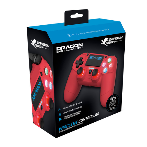 PS4 DRAGON SHOCK 4 Controller Bežični Crveni - Slika 2