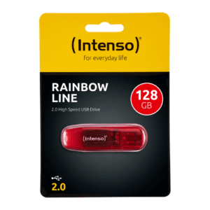 INTENSO USB Flash drive 128 GB Hi-Speed USB 2.0, Rainbow Line, RED