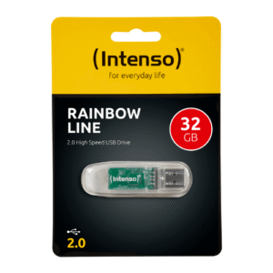 INTENSO USB Flash drive 32GB Hi-Speed USB 2.0,Rainbow Line,TRANSP.